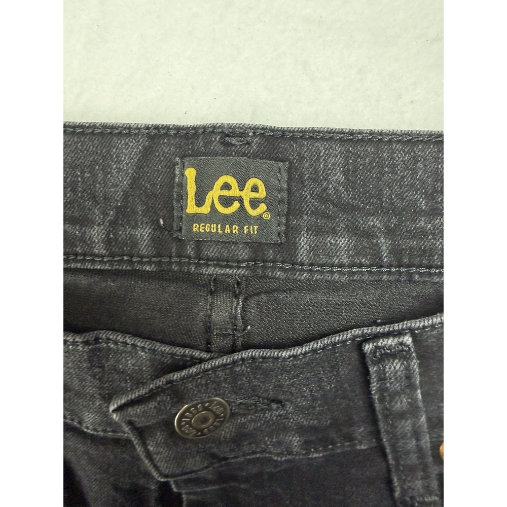 Vintage Lee Jeans Mens 34x30 Black Regular Fit Straight Leg Workwear Denim